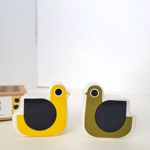 Orla Kiely "Hens" Yellow & Olive Salt & Pepper Shakers